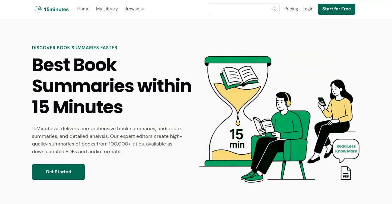 Screenshot of 15minutes AI – An AI tool in the ,AI Summarizer ,AI General Writing ,AI Content Generator ,AI Research Tool  category, showcasing its interface and key features.