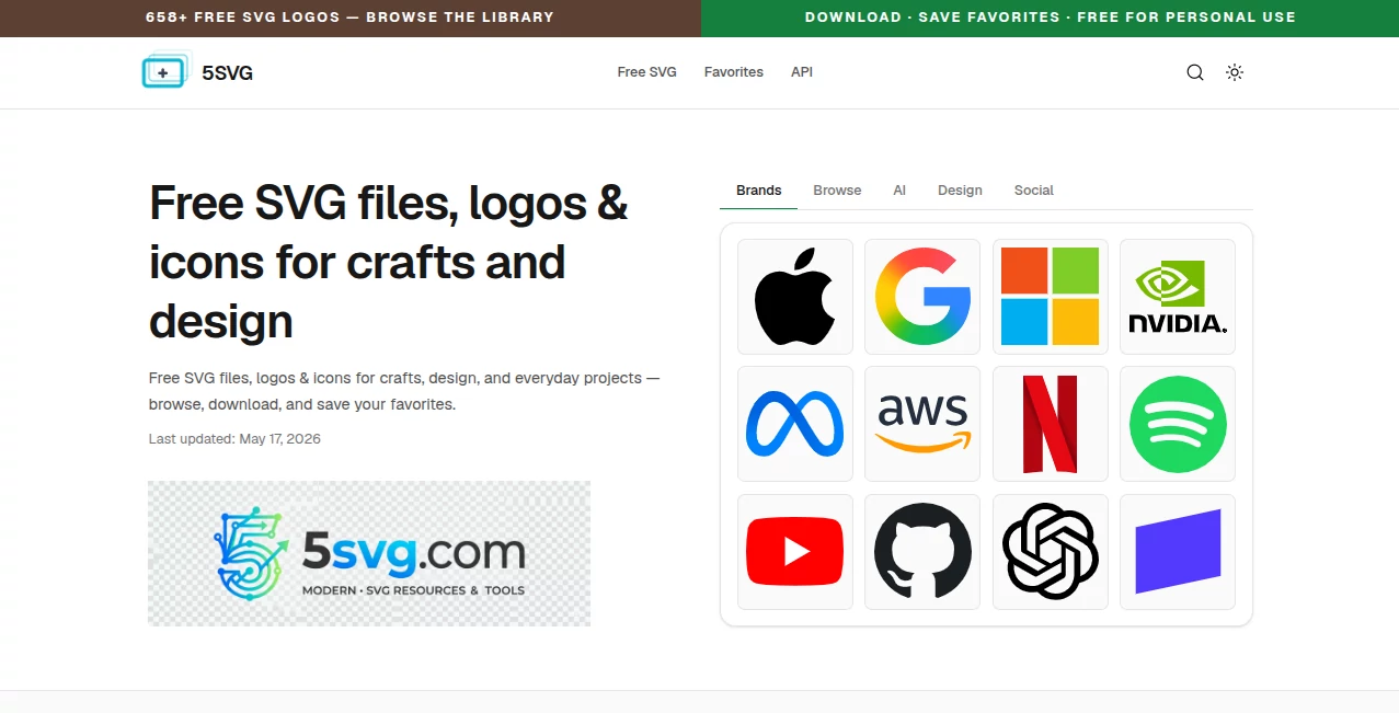 Screenshot of 5SVG – An AI tool in the ,AI Tools Directory  category, showcasing its interface and key features.