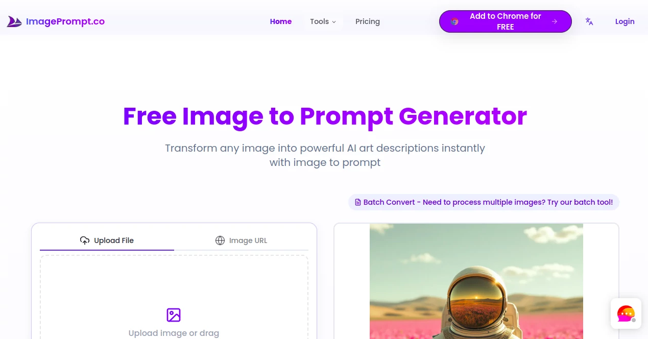 Screenshot of ImagePrompt – An AI tool in the ,AI Text to Image ,AI Photo & Image Generator ,Photo & Image Editor ,AI Art Generator ,AI Design Generator  category, showcasing its interface and key features.