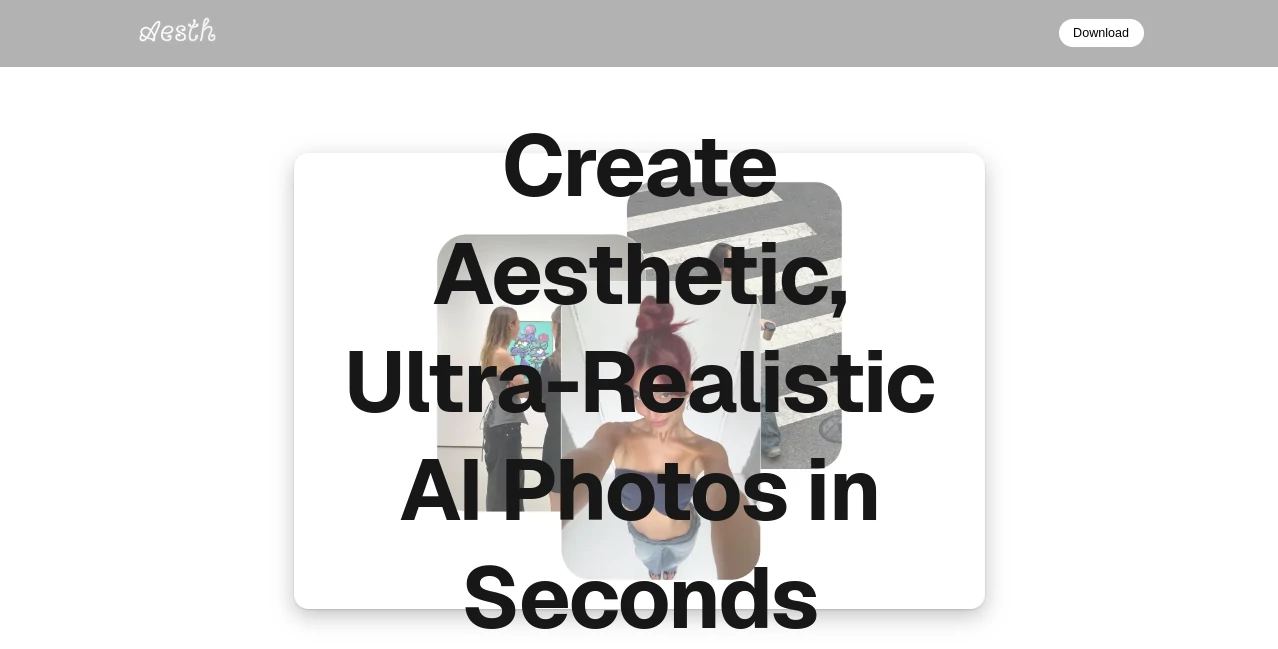 Screenshot of aesth – An AI tool in the ,AI Text to Image ,AI Photo & Image Generator ,Photo & Image Editor ,AI Design Generator  category, showcasing its interface and key features.