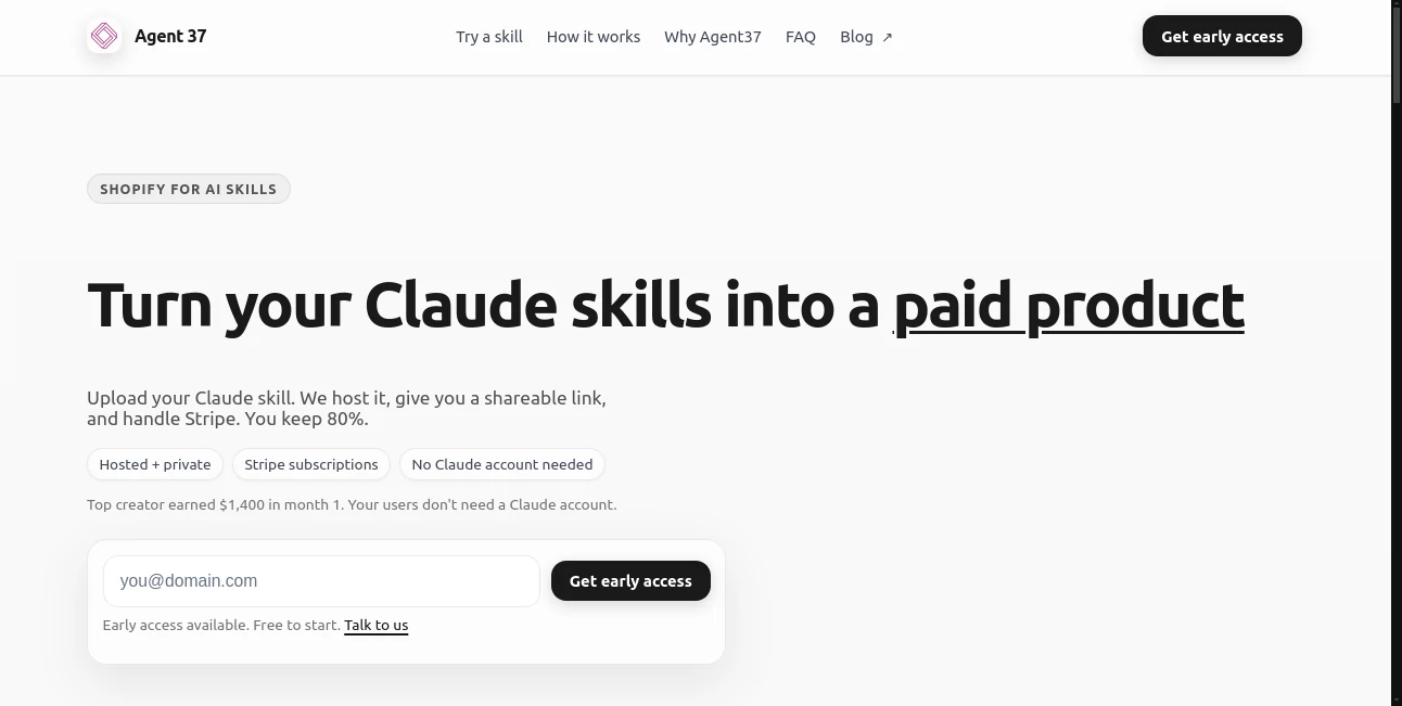 Screenshot of Agent 37 – An AI tool in the ,AI No-Code & Low-Code ,AI Code Generator ,AI Developer Tools ,AI App Builder  category, showcasing its interface and key features.