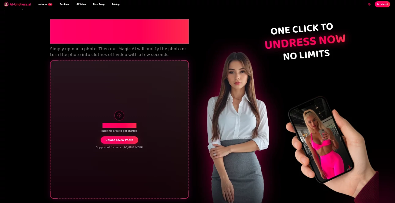 Screenshot of AI Undress – An AI tool in the ,NSFW  category, showcasing its interface and key features.