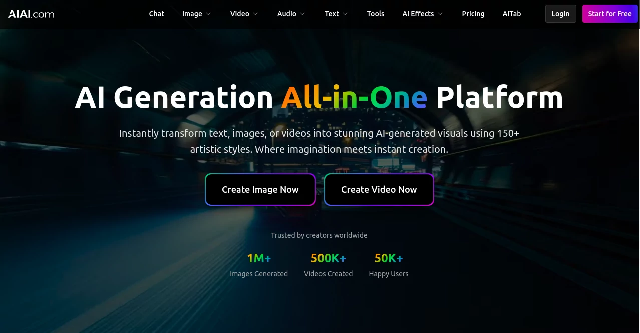 Screenshot of AIAI.com – An AI tool in the ,AI Text to Image ,AI Photo & Image Generator ,AI Art Generator ,AI Design Generator  category, showcasing its interface and key features.