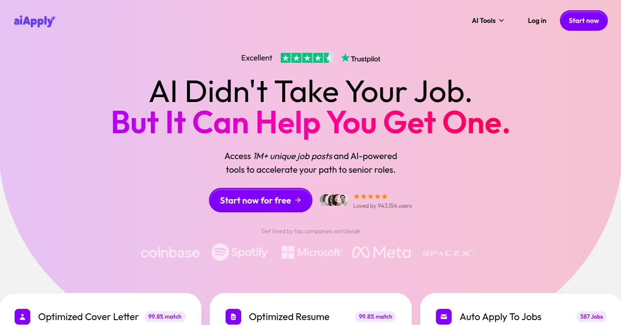 Screenshot of AIApply – An AI tool in the ,AI Interview Assistant ,AI Recruiting ,AI Resume Builder ,AI Cover Letter Generator  category, showcasing its interface and key features.