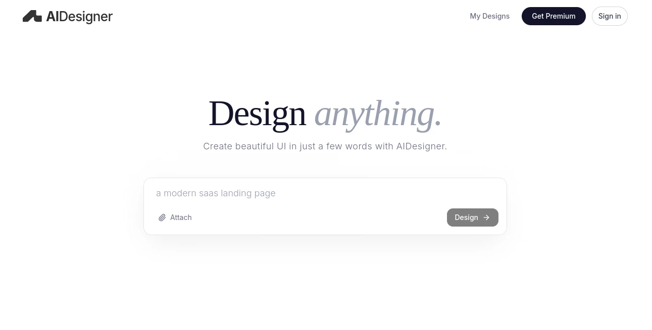 Screenshot of AIDesigner – An AI tool in the ,AI Photo & Image Generator ,AI Art Generator ,AI Design Generator ,AI Graphic Design  category, showcasing its interface and key features.