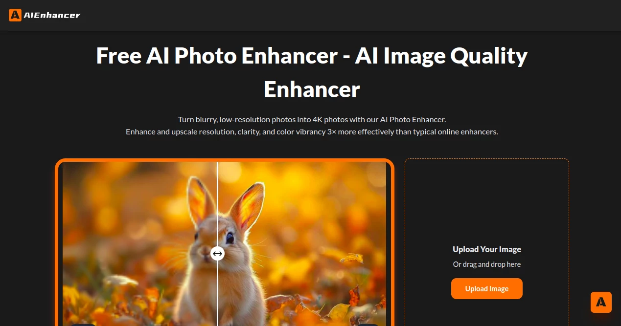 Screenshot of AI Enhancer – An AI tool in the ,AI Photo & Image Generator ,Photo & Image Editor  category, showcasing its interface and key features.