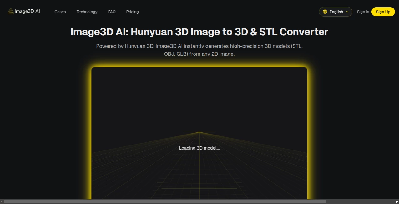 Screenshot of Image3D AI – An AI tool in the ,Photo & Image Editor ,AI Design Generator ,AI 3D Model Generator ,AI Image to 3D Model  category, showcasing its interface and key features.