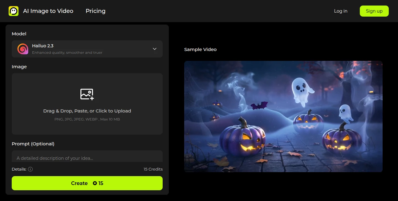 Screenshot of AI Image to Video – An AI tool in the ,AI Animated Video ,AI Image to Video ,AI Text to Video ,AI Video Generator  category, showcasing its interface and key features.