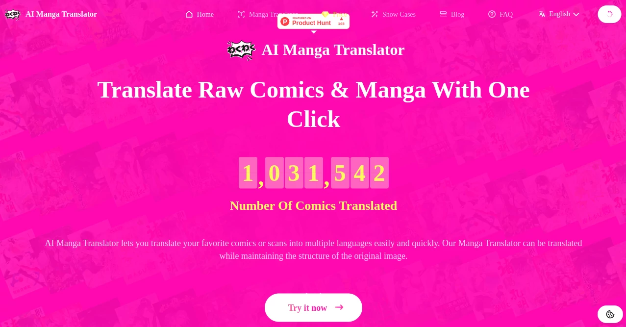 Screenshot of AI Manga Translator – An AI tool in the ,AI Translate  category, showcasing its interface and key features.