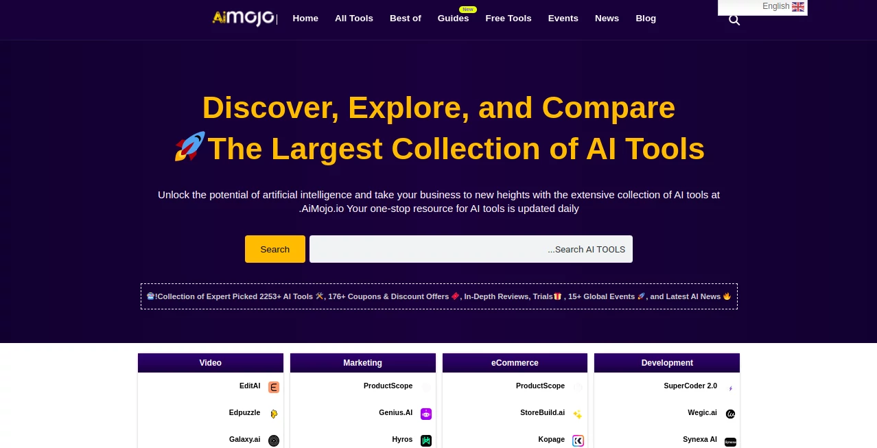 Screenshot of AIMojo – An AI tool in the ,AI Tools Directory  category, showcasing its interface and key features.