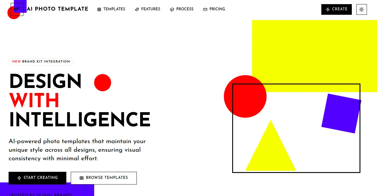 Screenshot of AI Photo Template – An AI tool in the ,Photo & Image Editor ,AI Presentation Generator ,AI Graphic Design ,AI Design Generator  category, showcasing its interface and key features.