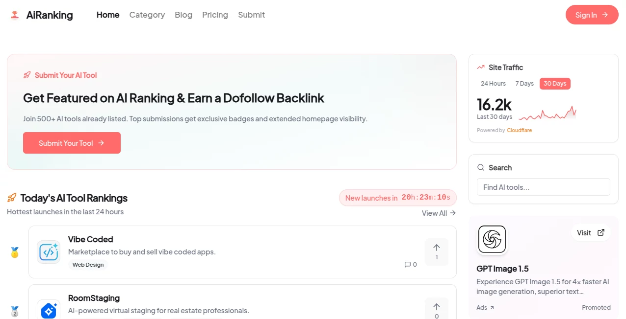 Screenshot of Ai Ranking – An AI tool in the ,AI Tools Directory  category, showcasing its interface and key features.