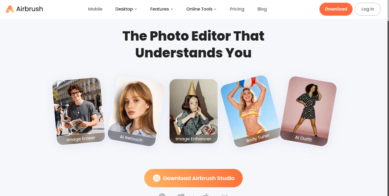Screenshot of Airbrush – An AI tool in the ,AI Photo & Image Generator ,Photo & Image Editor ,AI Photo Enhancer ,AI Selfie & Portrait  category, showcasing its interface and key features.