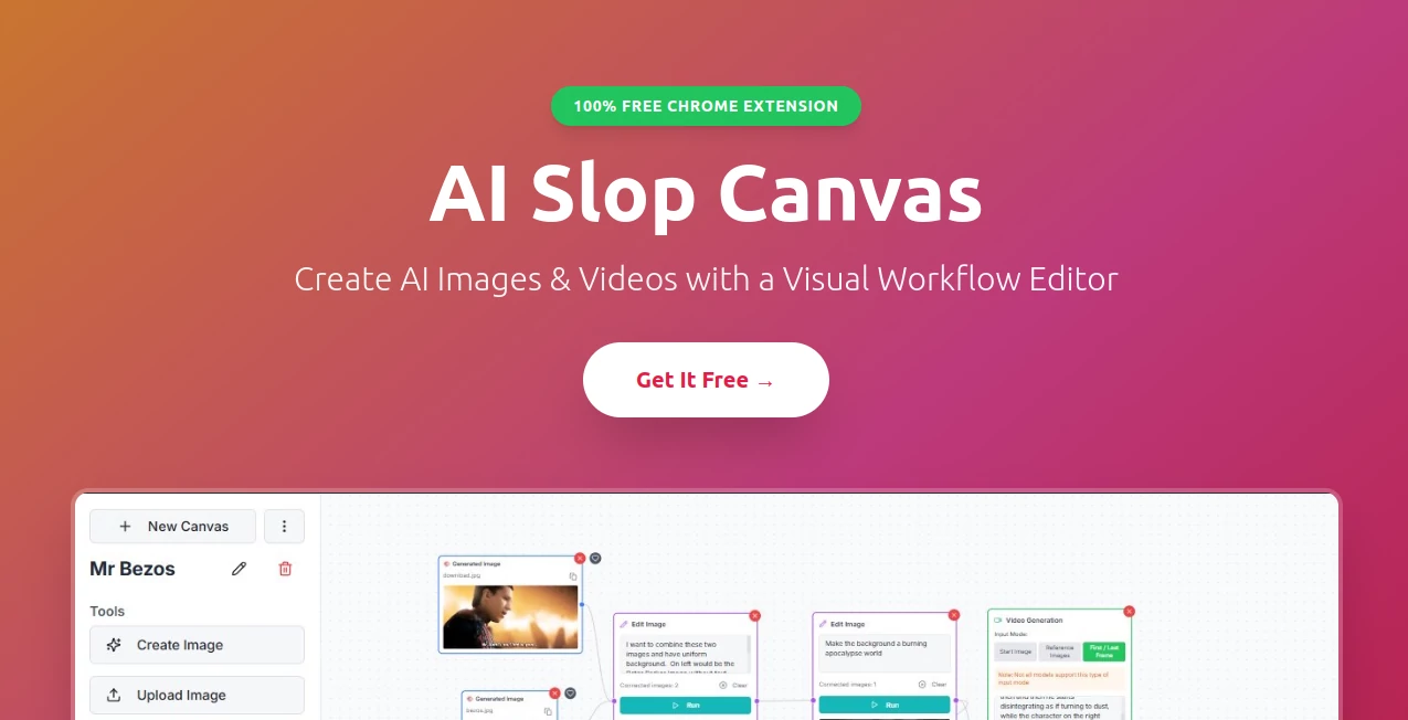 Screenshot of AI Slop Canvas – An AI tool in the ,AI Photo & Image Generator ,AI Fun Tools ,AI Art Generator ,AI Design Generator  category, showcasing its interface and key features.