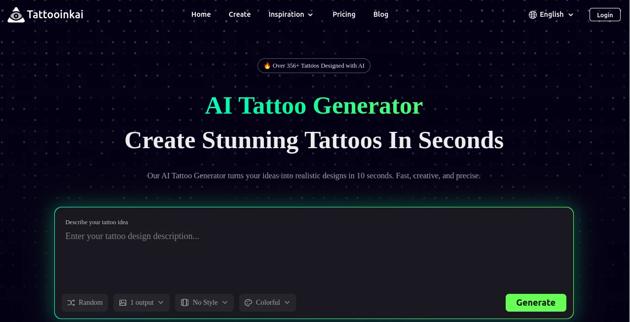 Screenshot of Tattooinkai – An AI tool in the ,Photo & Image Editor ,AI Tattoo Generator ,AI Image to Image ,AI Design Generator  category, showcasing its interface and key features.