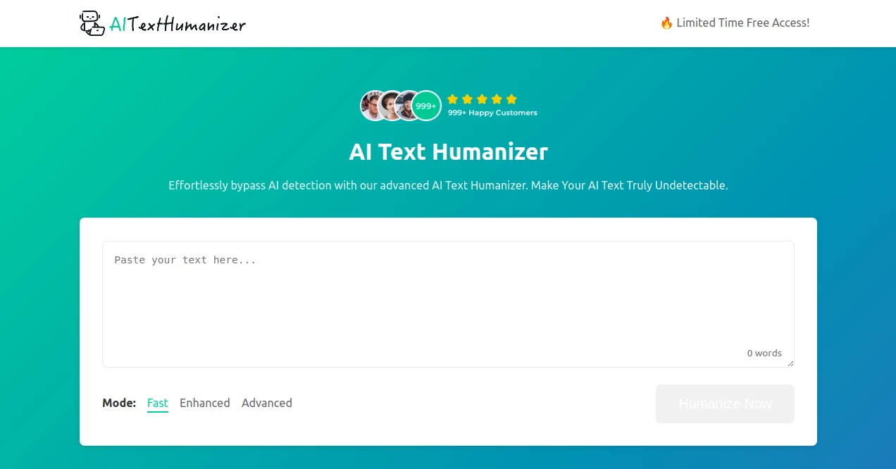 Screenshot of AI Text Humanizer – An AI tool in the ,AI Summarizer ,AI Writing Assistants ,AI Content Generator ,AI Education Assistant  category, showcasing its interface and key features.