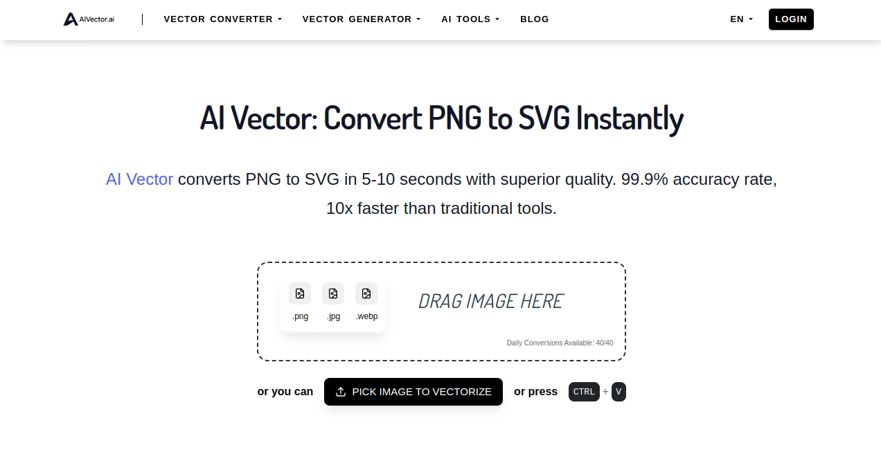 Screenshot of AI Vector – An AI tool in the ,AI Photo & Image Generator ,Photo & Image Editor ,AI Graphic Design ,AI Design Assistant  category, showcasing its interface and key features.