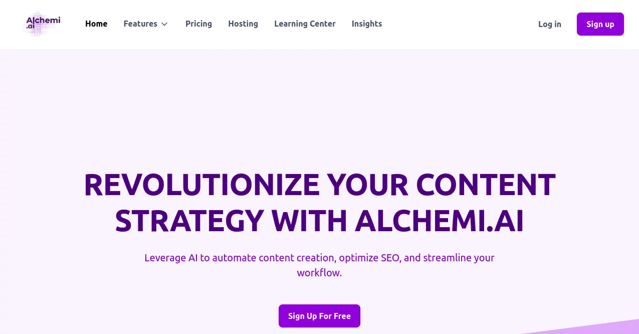 Screenshot of Alchemi AI – An AI tool in the ,AI Writing Assistants ,AI Content Generator ,AI SEO Assistant ,AI Workflow Management  category, showcasing its interface and key features.