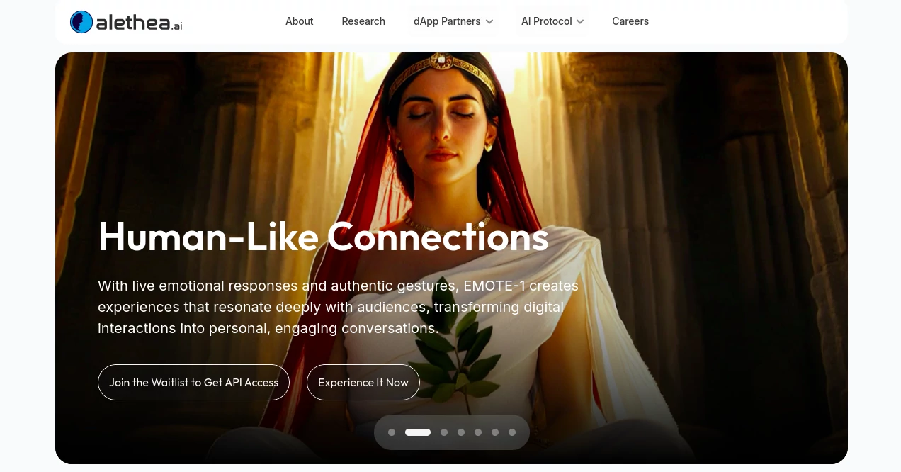 Screenshot of Alethea AI – An AI tool in the ,AI NFTs ,AI Chatbot ,AI Character ,Other  category, showcasing its interface and key features.
