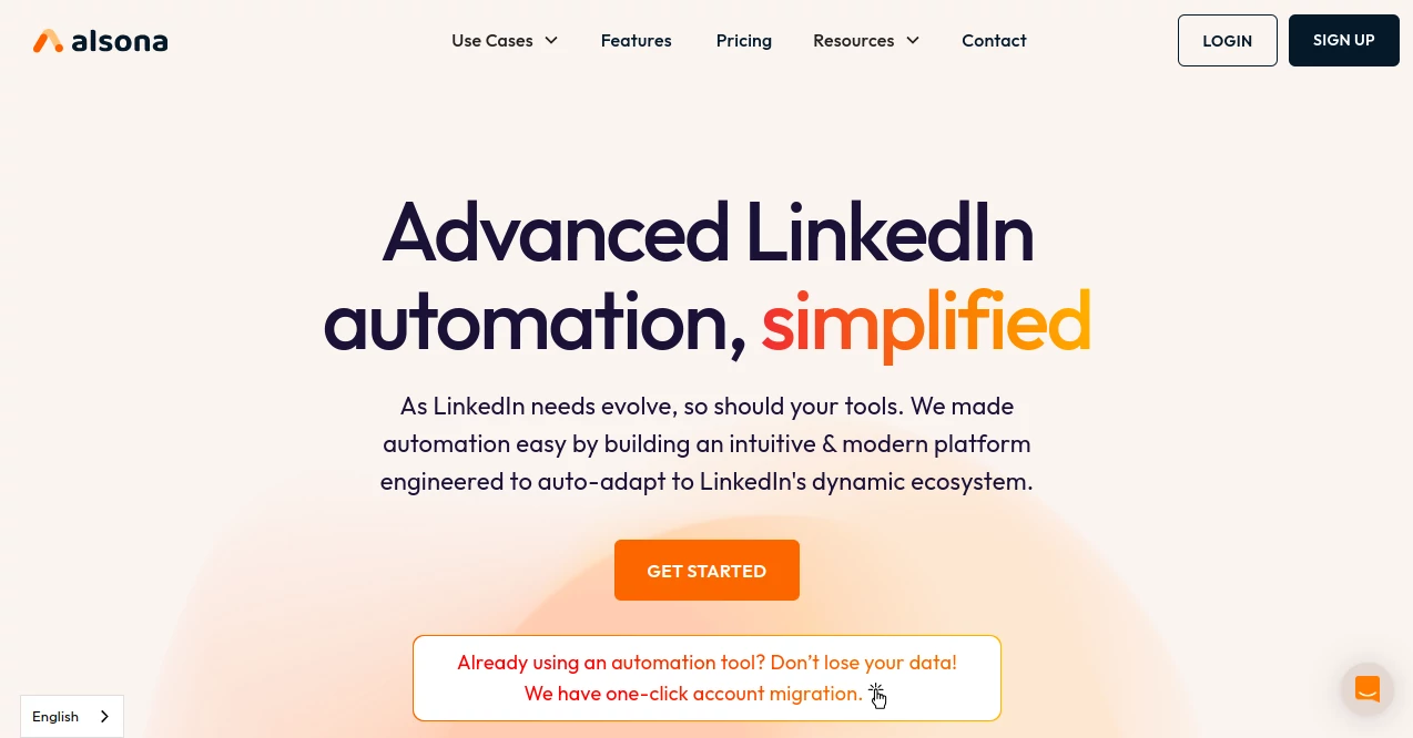 Screenshot of Alsona – An AI tool in the ,Marketing ,AI Sales Assistant ,AI Email Assistant ,AI Recruiting  category, showcasing its interface and key features.