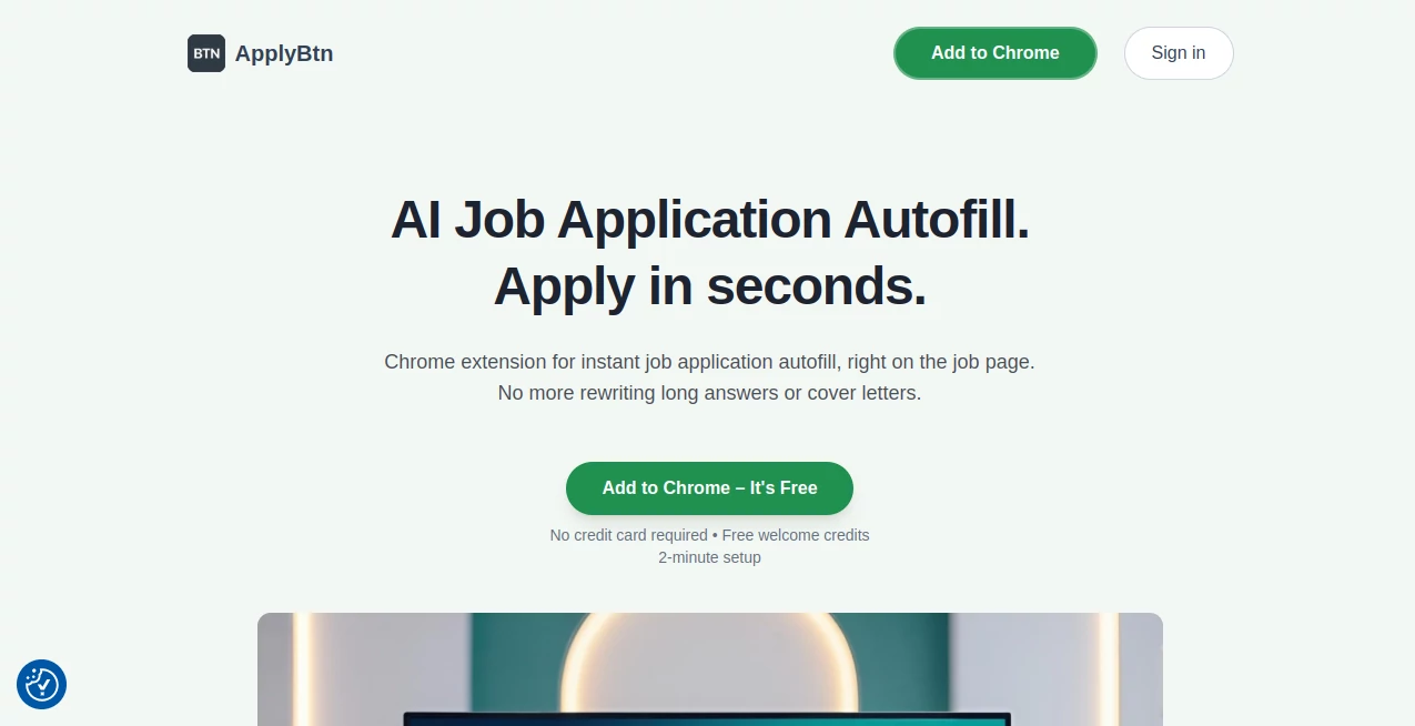 Screenshot of ApplyBtn – An AI tool in the ,AI Recruiting ,AI Resume Builder ,AI Cover Letter Generator ,AI Productivity Tools  category, showcasing its interface and key features.