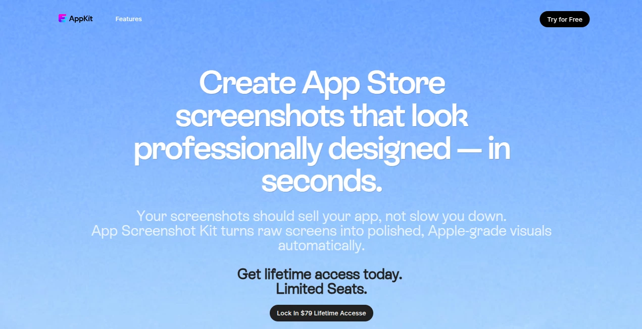 Screenshot of App Screenshot Kit – An AI tool in the ,Photo & Image Editor ,AI Image to Image ,AI Landing Page Builder ,AI Design Generator  category, showcasing its interface and key features.
