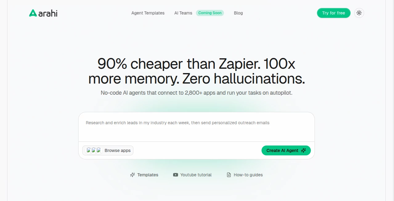 Screenshot of Arahi AI – An AI tool in the ,AI Productivity Tools ,AI Task Management ,AI Team Collaboration ,AI Workflow Management  category, showcasing its interface and key features.