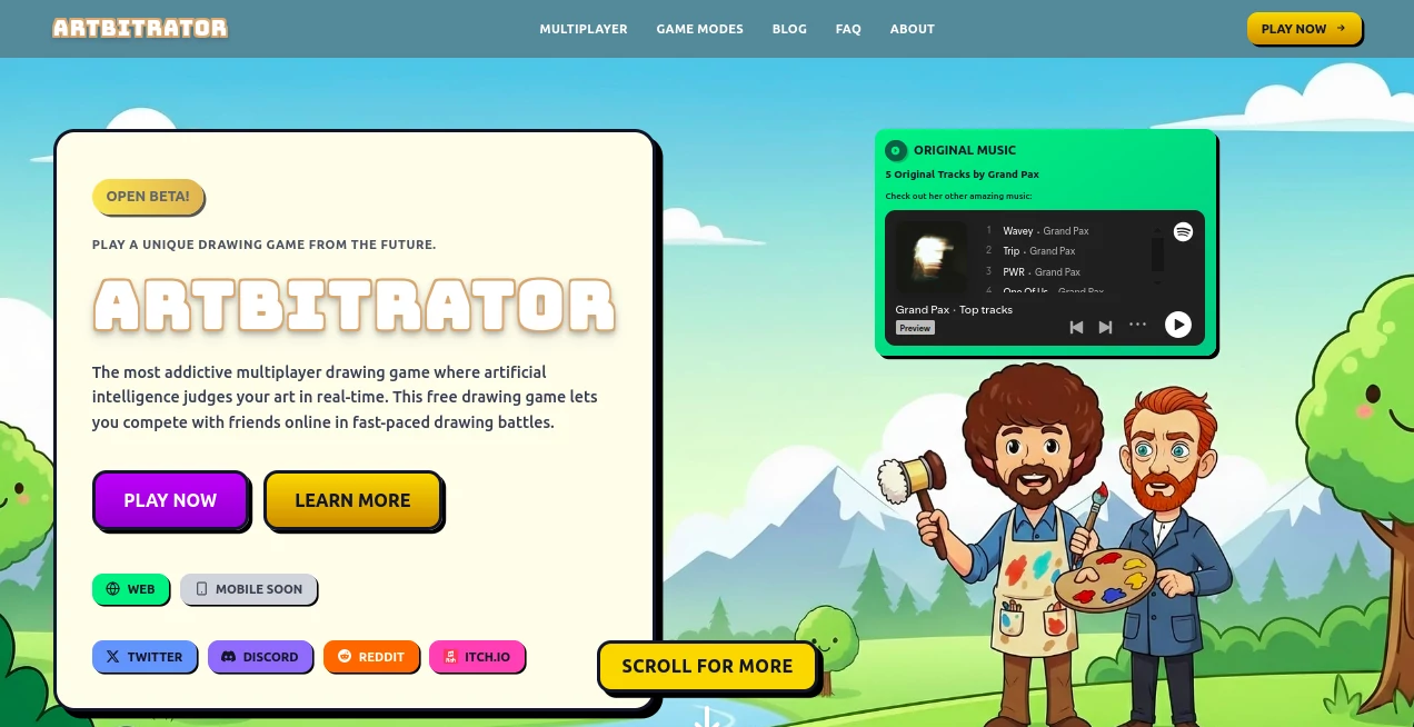 Screenshot of Artbitrator – An AI tool in the ,AI Creative Writing ,AI Art Generator ,AI Fun Tools ,AI Game  category, showcasing its interface and key features.