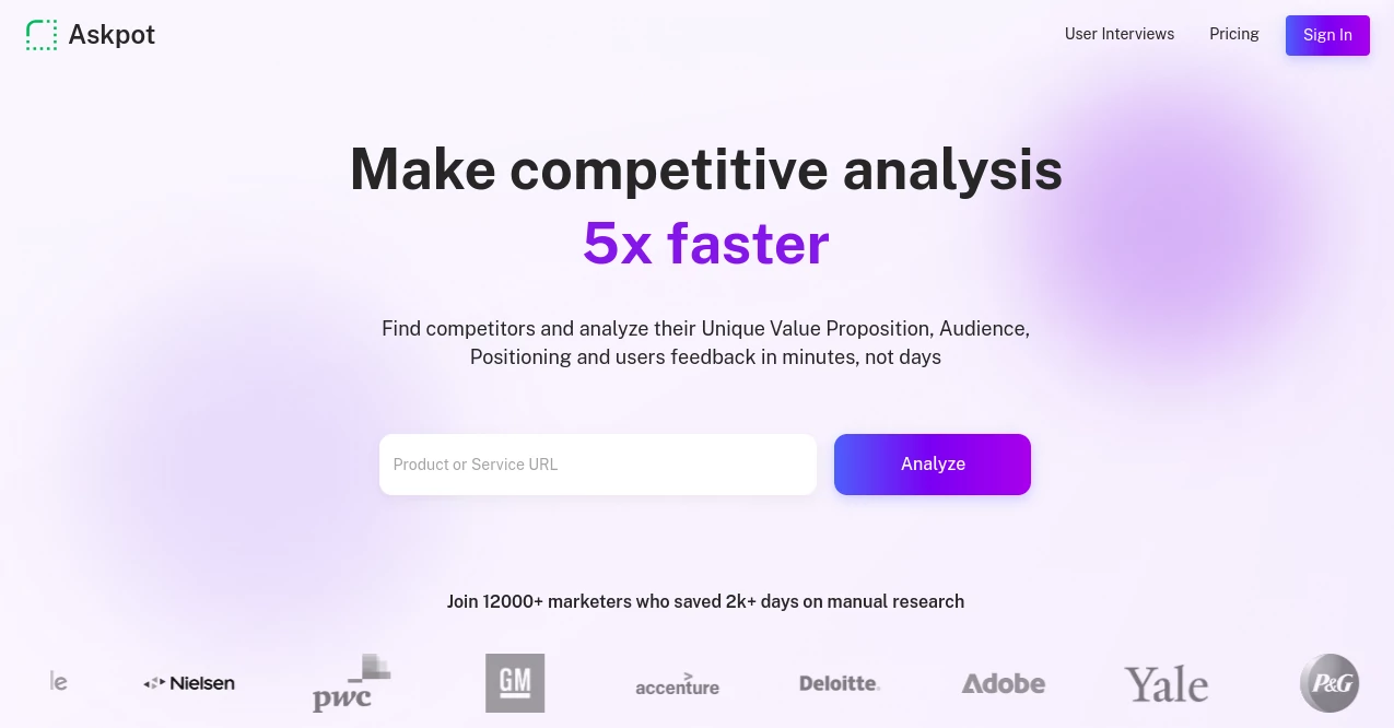 Screenshot of Askpot – An AI tool in the ,AI Research Tool ,AI Marketing Plan Generator ,AI Lead Generation ,AI Forms & Surveys  category, showcasing its interface and key features.