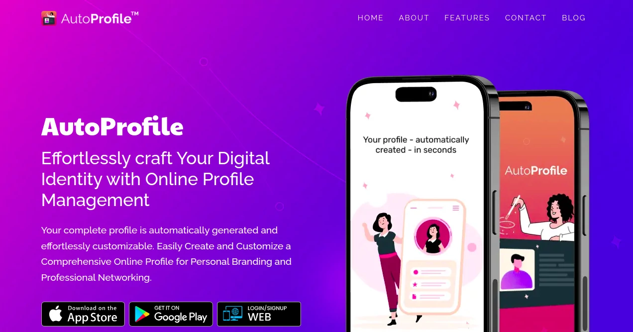 Screenshot of AutoProfile – An AI tool in the ,AI Bio Generator ,AI Recruiting ,AI Resume Builder ,AI Cover Letter Generator  category, showcasing its interface and key features.