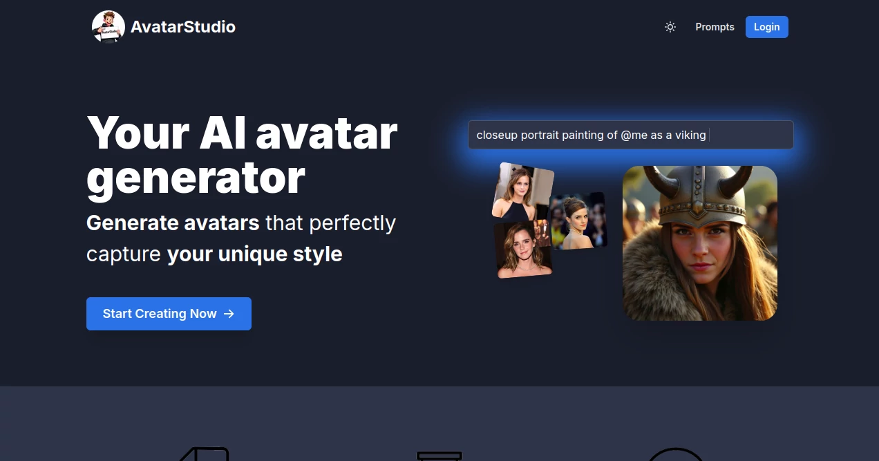 Screenshot of AvatarStudio – An AI tool in the ,AI Photo & Image Generator ,AI Avatar Generator ,AI Character ,AI Art Generator  category, showcasing its interface and key features.