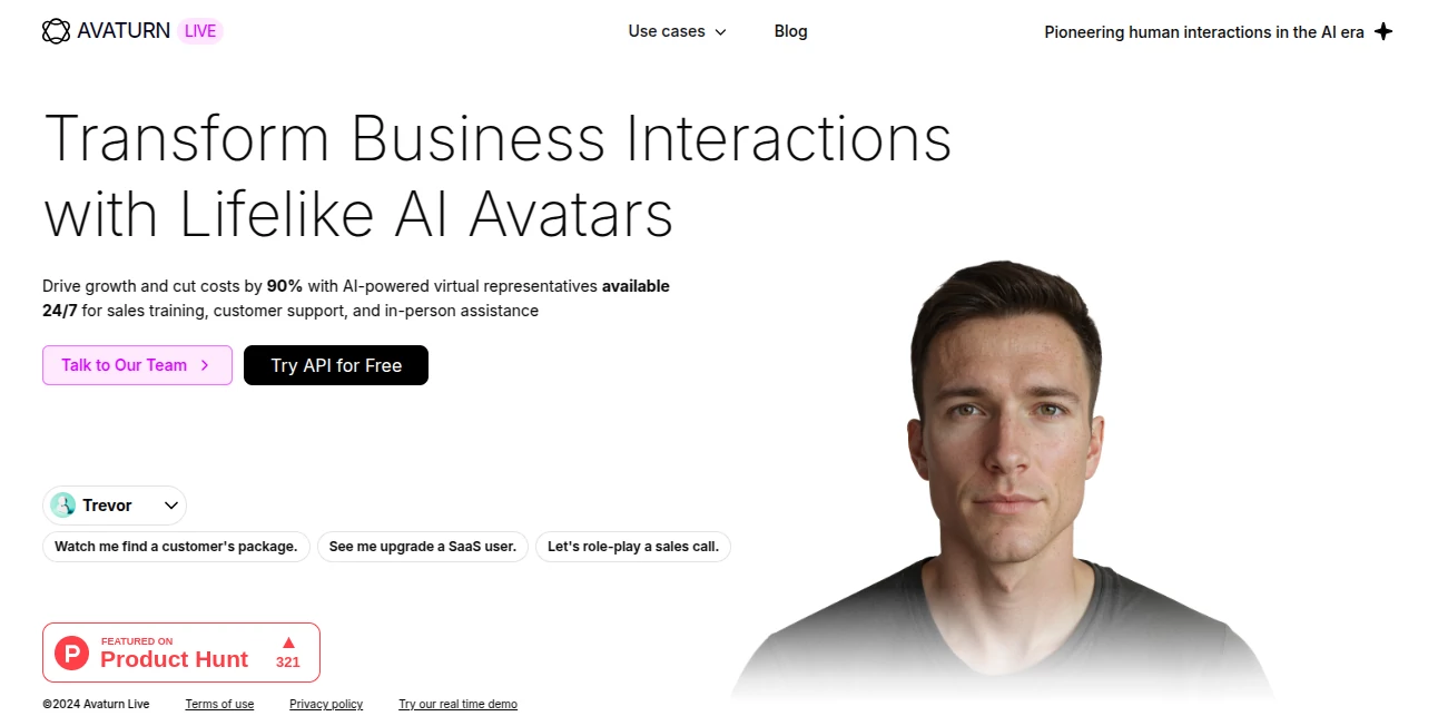 Screenshot of AVATURN LIVE – An AI tool in the ,AI Avatar Generator ,AI Character ,AI 3D Model Generator ,AI Image to 3D Model  category, showcasing its interface and key features.