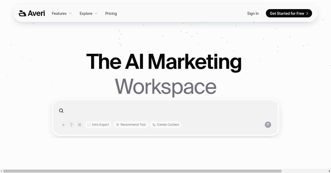 Screenshot of Averi – An AI tool in the ,AI Content Generator ,AI Marketing Plan Generator ,AI Digital Marketing Generator ,AI Email Generator  category, showcasing its interface and key features.