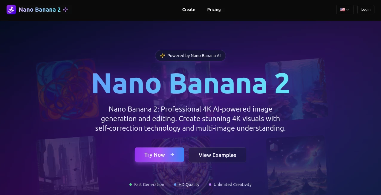 Screenshot of Nano Banana 2 – An AI tool in the ,AI Photo & Image Generator ,AI Art Generator ,AI Design Generator ,AI Text to Image  category, showcasing its interface and key features.