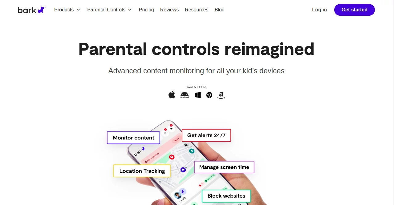 Screenshot of Bark – An AI tool in the ,AI Parenting  category, showcasing its interface and key features.