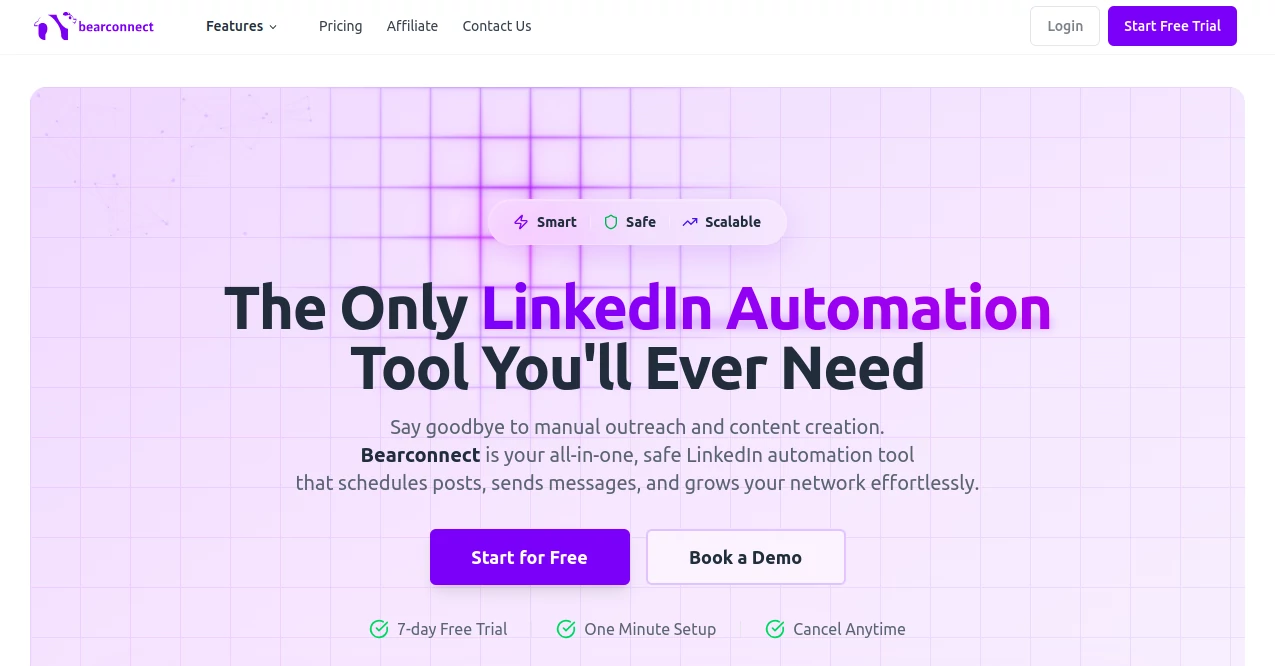 Screenshot of Bearconnect – An AI tool in the ,AI Social Media Assistant ,AI CRM Assistant ,AI Response Generator ,AI Lead Generation  category, showcasing its interface and key features.