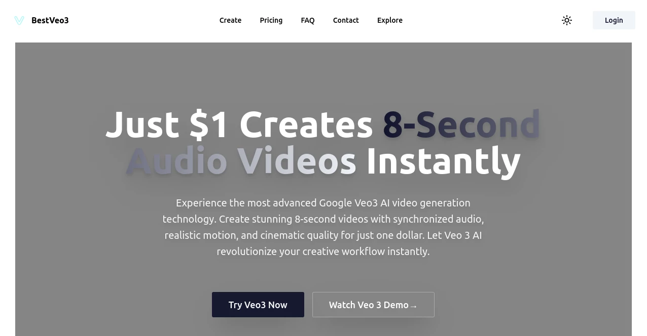 Screenshot of BestVeo3 – An AI tool in the ,AI Tools Directory  category, showcasing its interface and key features.