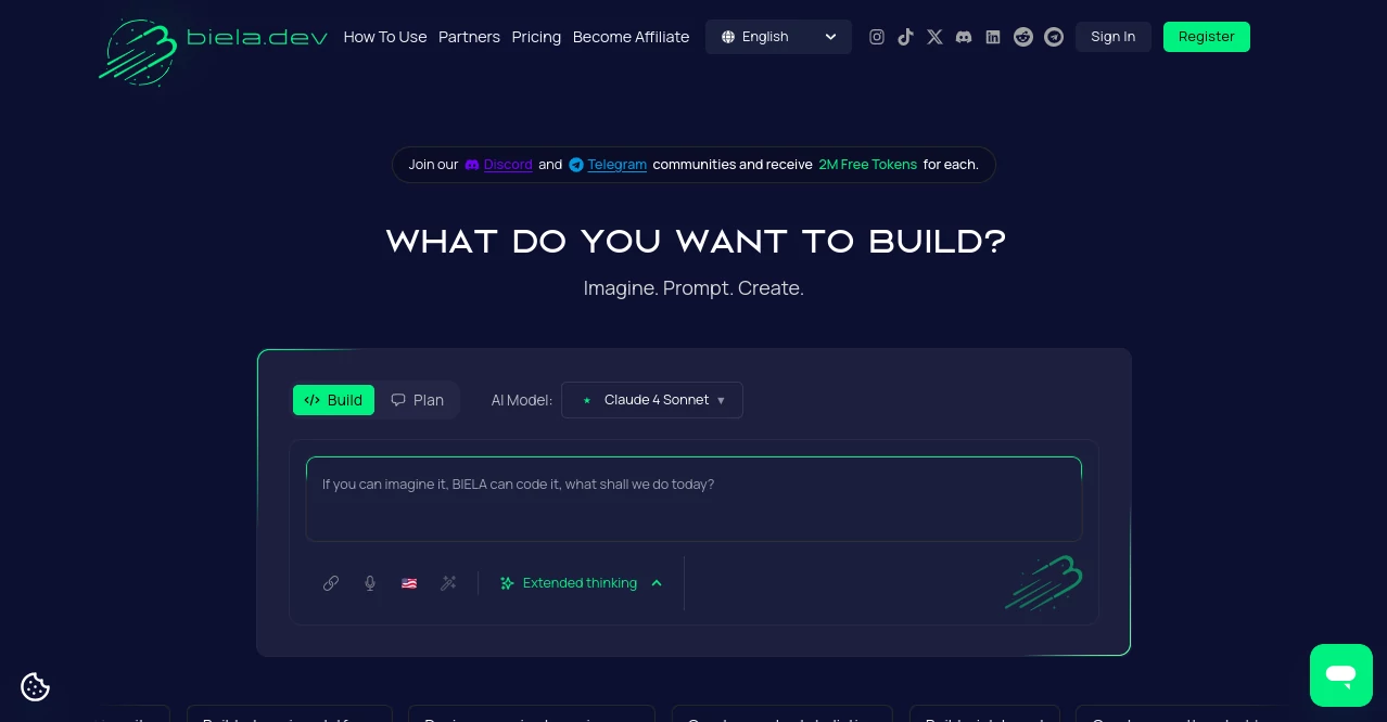 Screenshot of Biela Dev – An AI tool in the ,AI Website Builder ,AI No-Code & Low-Code ,AI App Builder  category, showcasing its interface and key features.