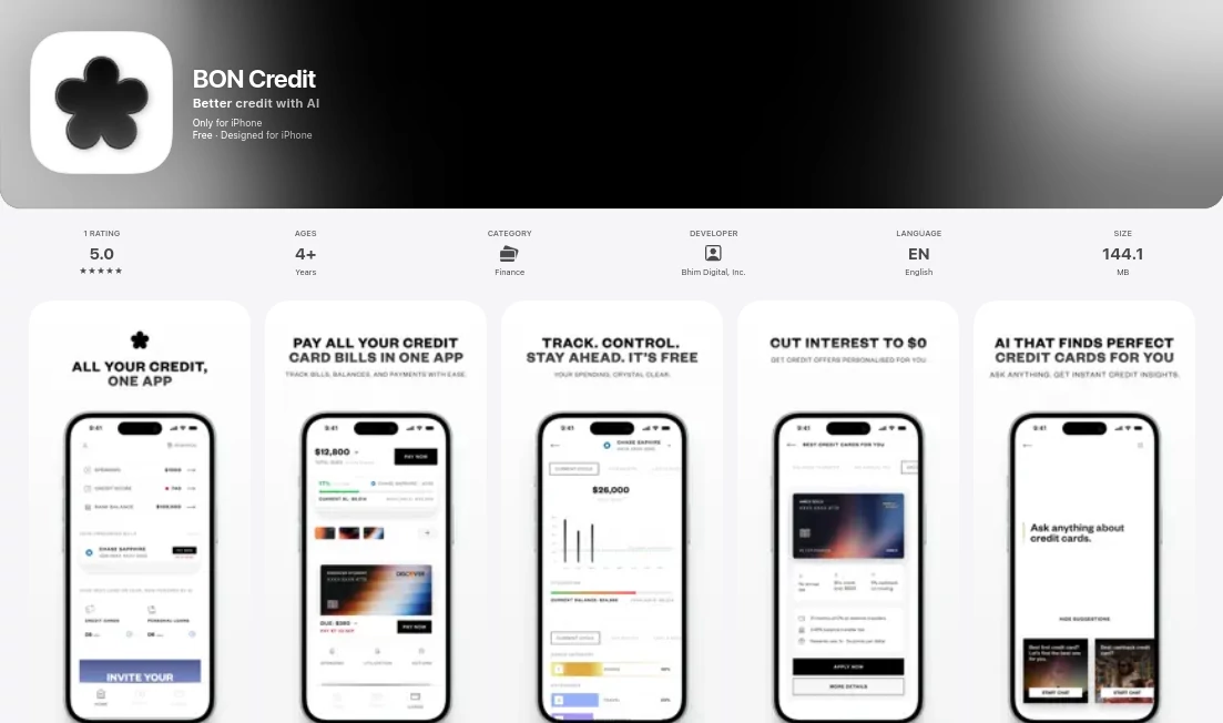 Screenshot of Bon Credit – An AI tool in the ,AI Consulting Assistant ,AI Life Assistant ,AI Productivity Tools  category, showcasing its interface and key features.