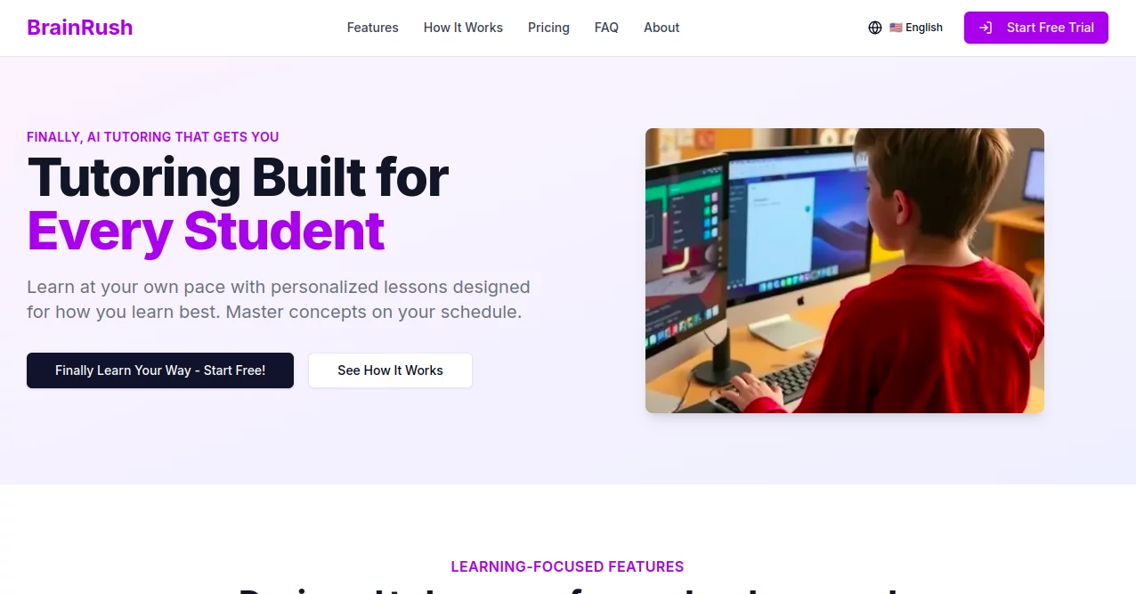 Screenshot of BrainRush – An AI tool in the ,AI Homework Helper ,AI Coaching ,AI Quizzes ,AI Education Assistant  category, showcasing its interface and key features.
