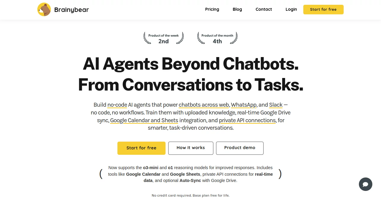 Screenshot of Brainybear AI – An AI tool in the ,AI Customer Service Assistant ,AI Chatbot ,AI Productivity Tools ,AI Team Collaboration  category, showcasing its interface and key features.