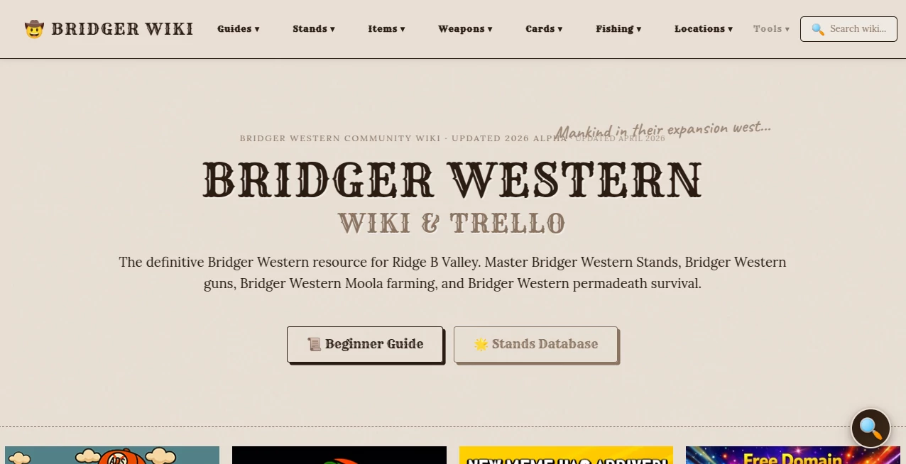 Screenshot of bridger western wiki – An AI tool in the ,AI Content Generator ,AI Video Generator ,AI Productivity Tools ,AI Voice Assistants  category, showcasing its interface and key features.