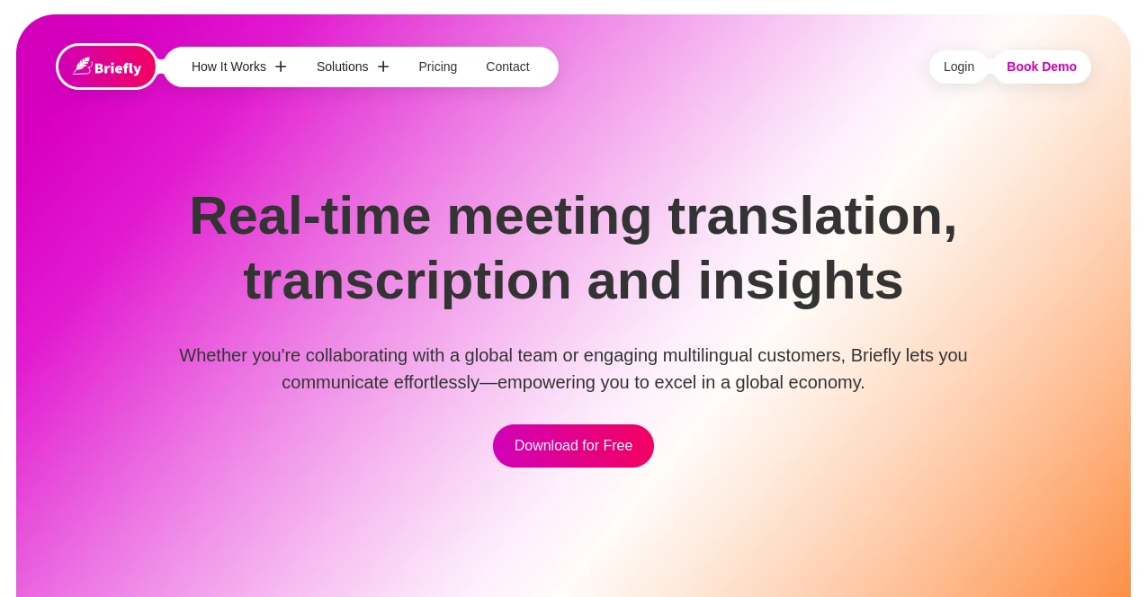 Screenshot of Briefly – An AI tool in the ,AI Summarizer ,AI Transcription ,AI Meeting Assistant ,AI Notes Assistant  category, showcasing its interface and key features.