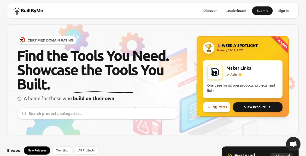 Screenshot of BuiltByMe – An AI tool in the ,AI Tools Directory  category, showcasing its interface and key features.