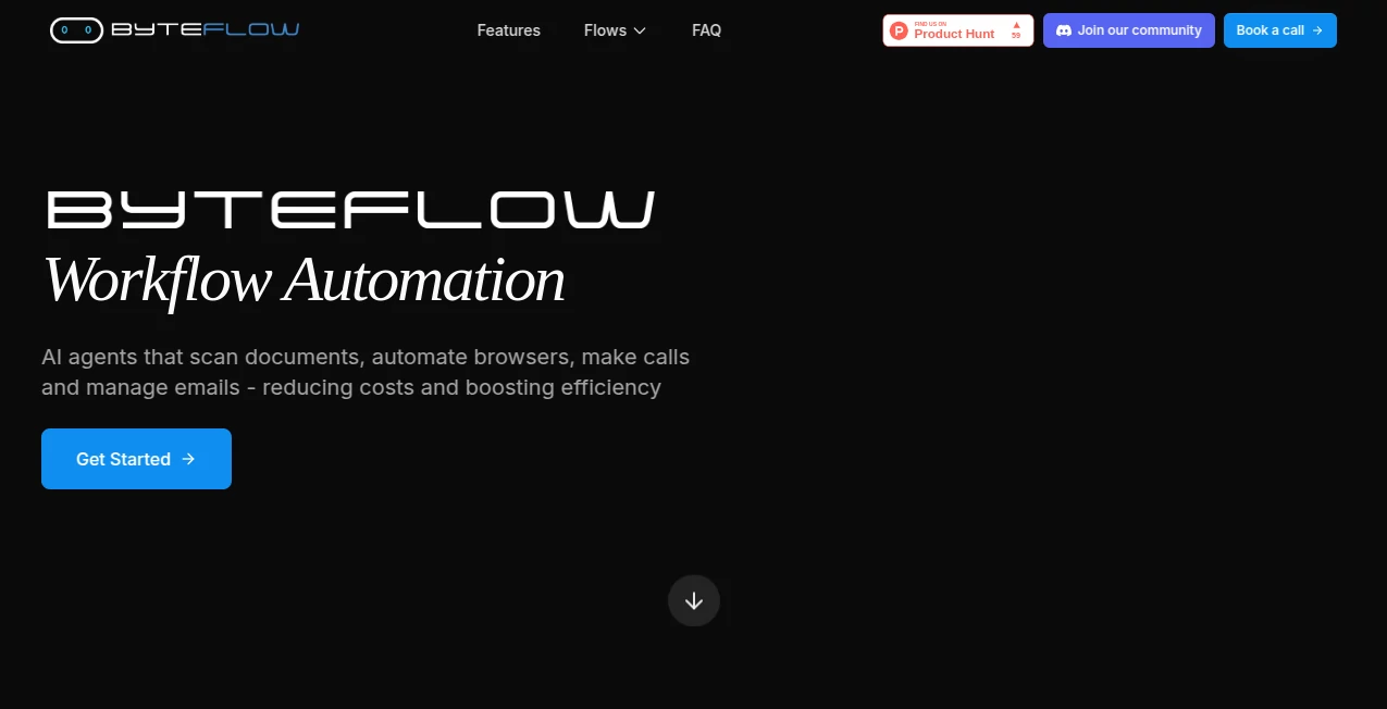 Screenshot of byteflow – An AI tool in the ,AI No-Code & Low-Code ,AI Developer Tools ,AI Productivity Tools ,AI Workflow Management  category, showcasing its interface and key features.