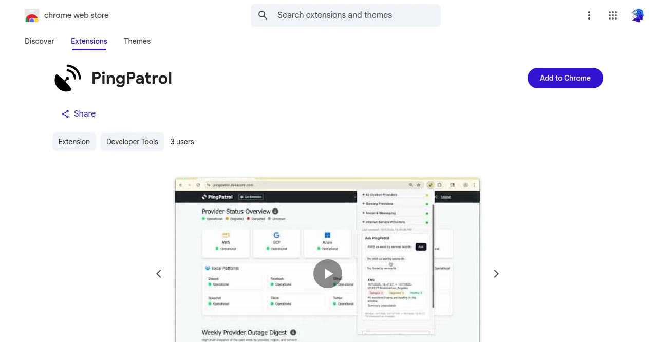 Screenshot of PingPatrol – An AI tool in the ,AI DevOps Assistant ,AI Monitor & Report Builder ,AI Analytics Assistant ,AI Productivity Tools  category, showcasing its interface and key features.