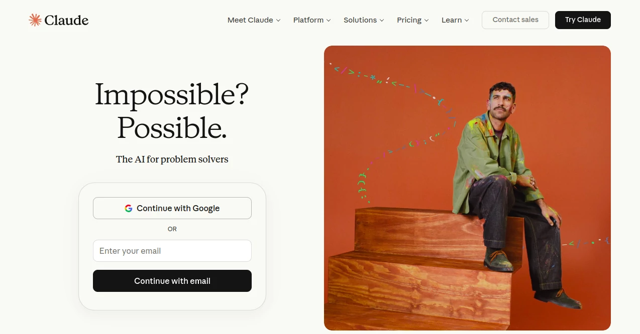 Screenshot of Claude AI – An AI tool in the ,AI Writing Assistants ,AI Code Assistant ,AI Research Tool ,AI Chatbot  category, showcasing its interface and key features.