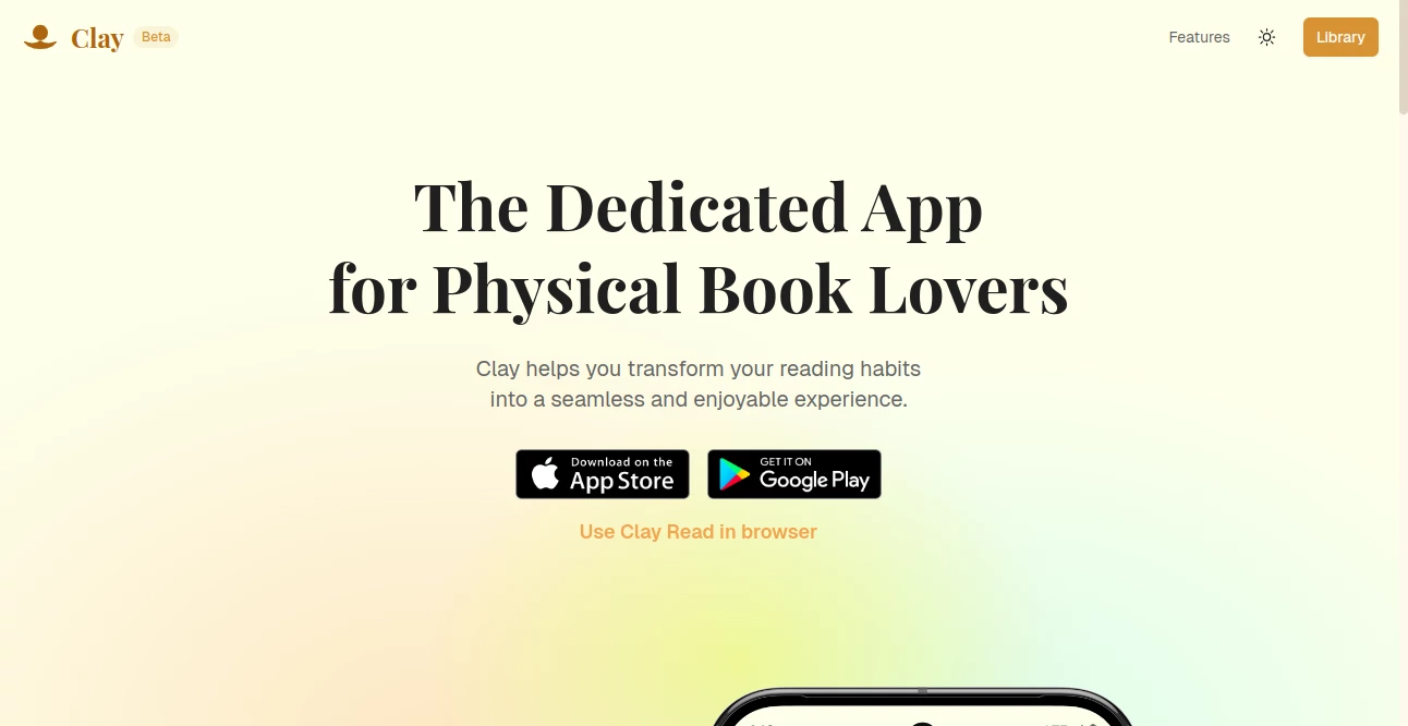 Screenshot of Clay Read – An AI tool in the ,AI Knowledge Management ,AI Chatbot ,AI Knowledge Base ,AI Notes Assistant  category, showcasing its interface and key features.