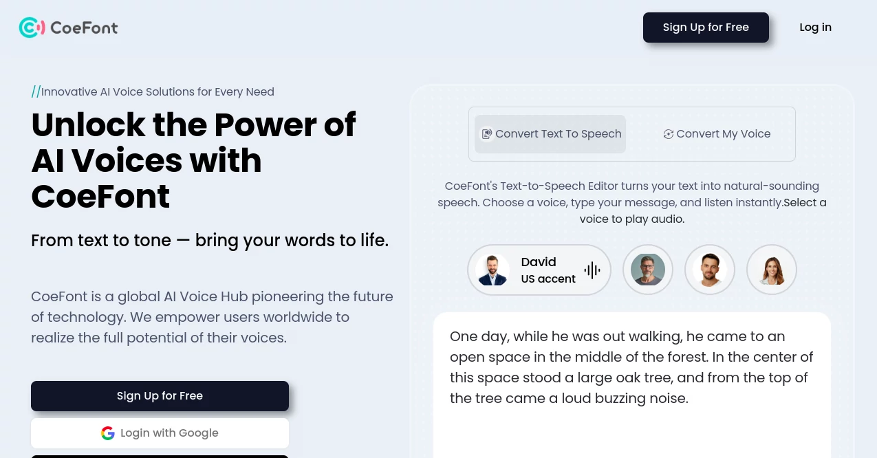 Screenshot of coefont – An AI tool in the ,AI Text to Speech ,AI Voice Cloning ,AI Speech Synthesis ,AI Voice Assistants  category, showcasing its interface and key features.