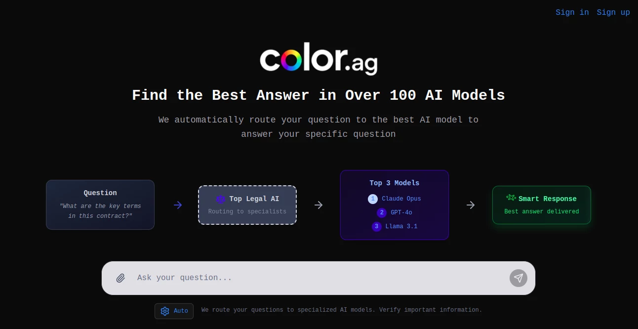 Screenshot of color.ag – An AI tool in the ,AI Colorize ,AI Design Generator ,AI Design Assistant ,AI Font  category, showcasing its interface and key features.